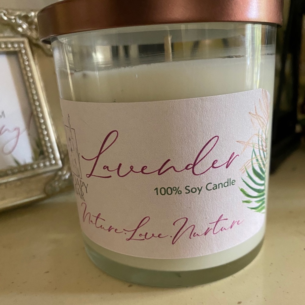Lavender fragranced candle